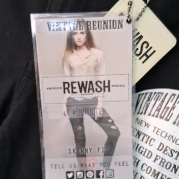 Rewash Black Skinny Distressed Jeans - Picture 2 of 6